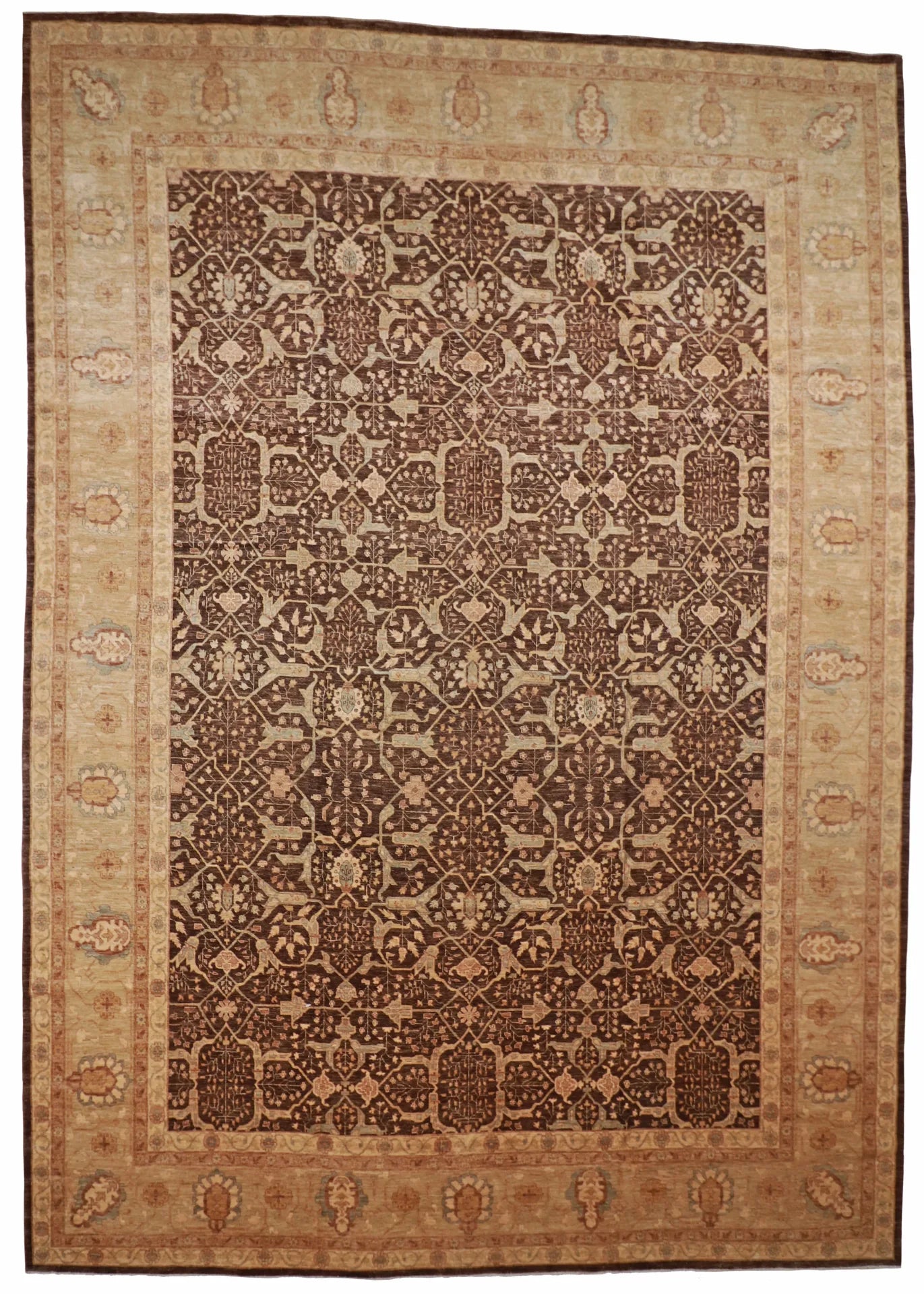 W 13.11 L 20 Bakshiesh 100% Wool Hand-Woven All-Over Design - 56385
