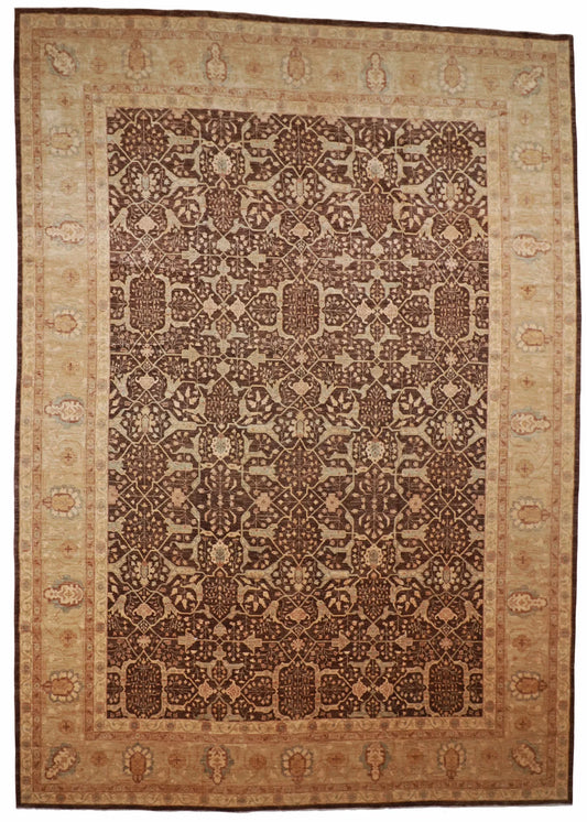 W 13.11 L 20 Bakshiesh 100% Wool Hand-Woven All-Over Design - 56385