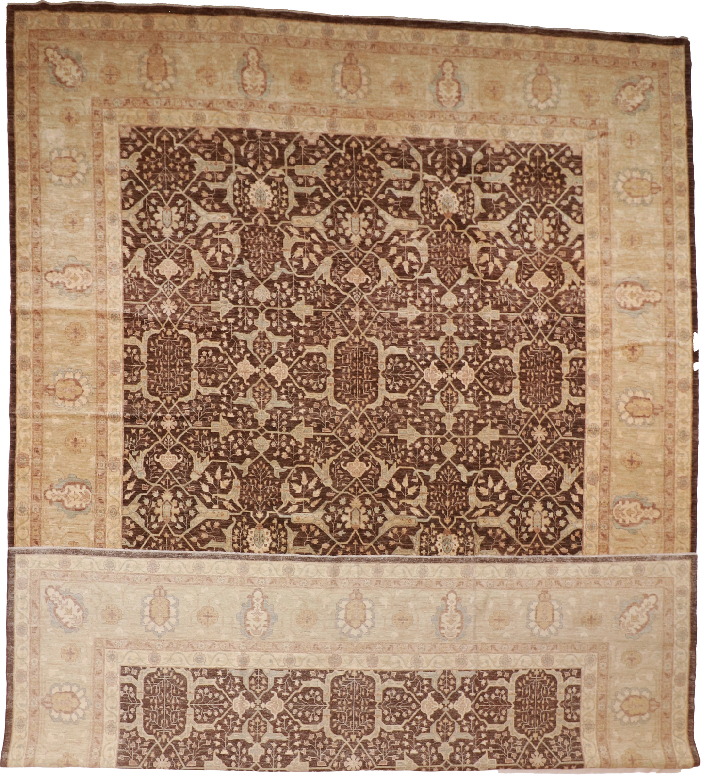 W 13.11 L 20 Bakshiesh 100% Wool Hand-Woven All-Over Design - 56385