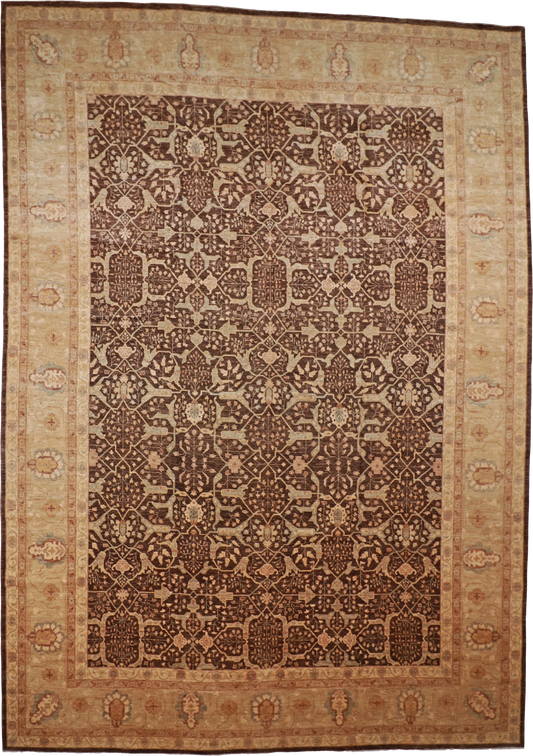 W 13.11 L 20 Bakshiesh 100% Wool Hand-Woven All-Over Design - 56385