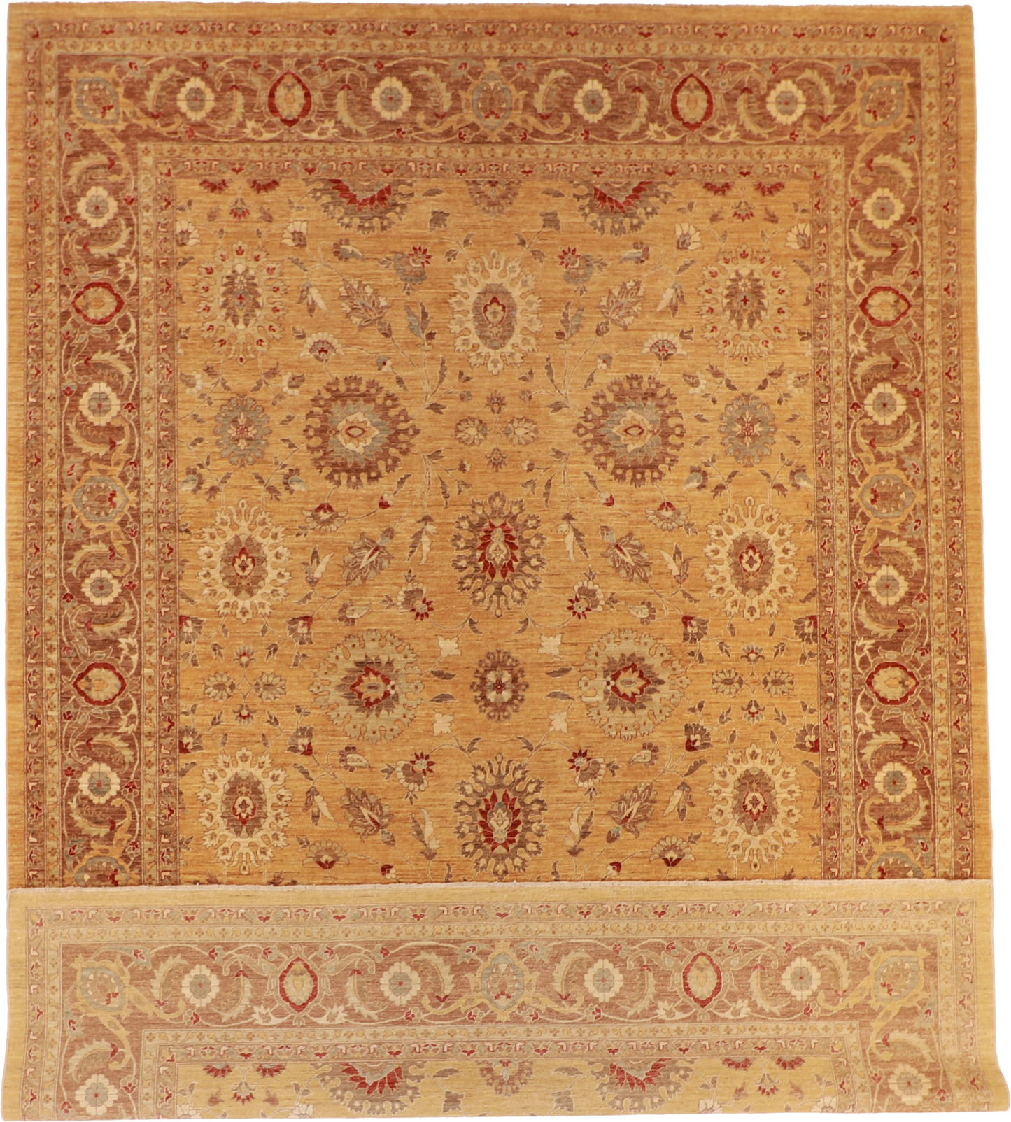 W 9.10 - L 13.10 - Mashad Fine All Over Rectangle - Finest Hand-Knotted Quality Wool - 56392