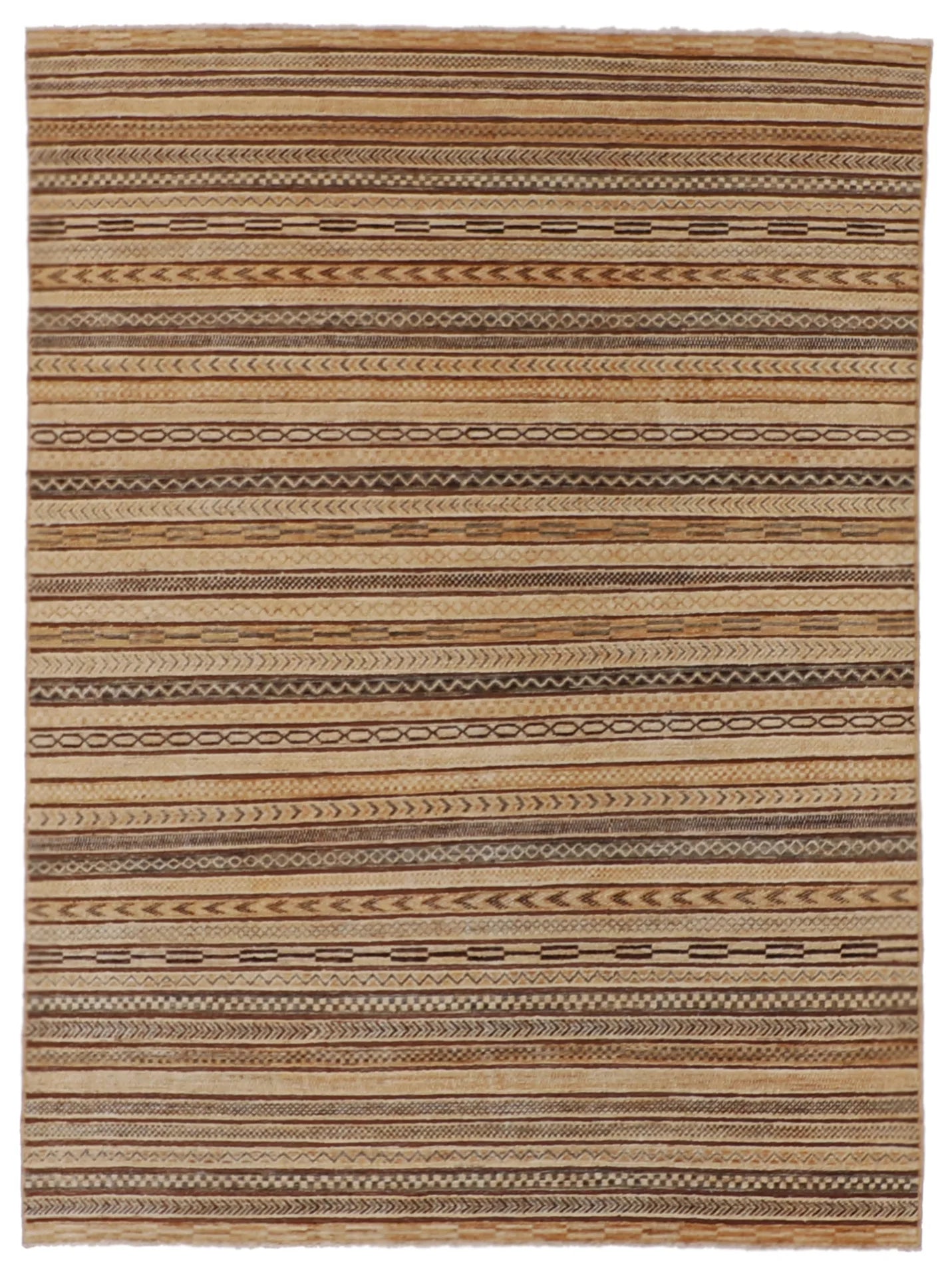5.9 x 7.10 - Hamadan Wool Transitional Rectangle - Finest Hand-Knotted Quality Wool — 56457