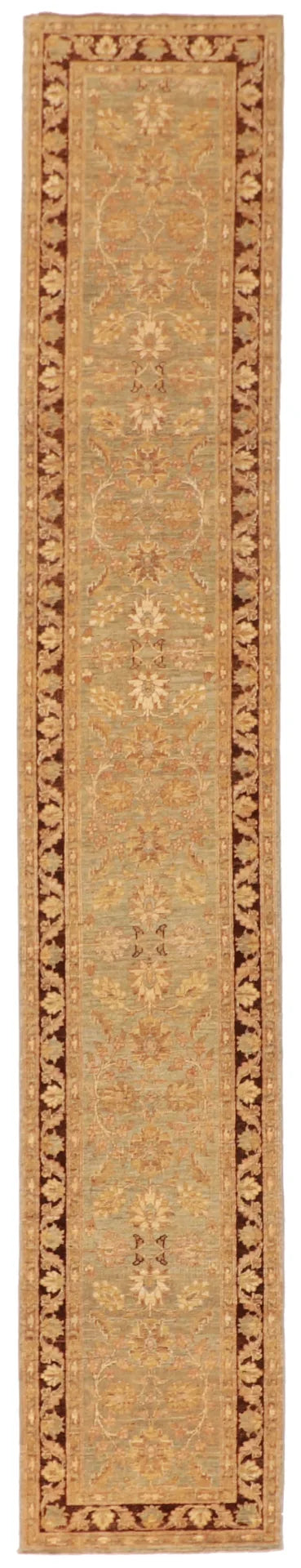 W 2.3 - L 14.1 - Oushak Fine All Over Rectangle - Finest Hand-Knotted Quality Wool - 56512