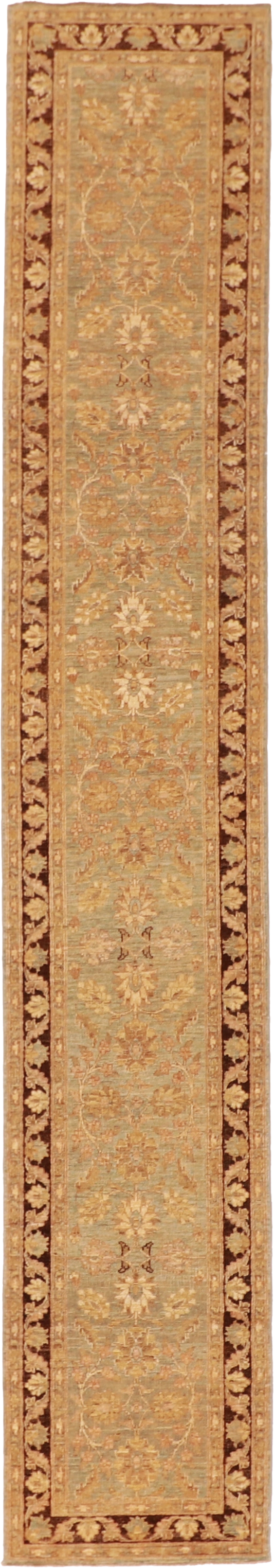 W 2.3 L 14.1 Oushak Runner 100% Wool Hand-Woven All-Over Design - 56512