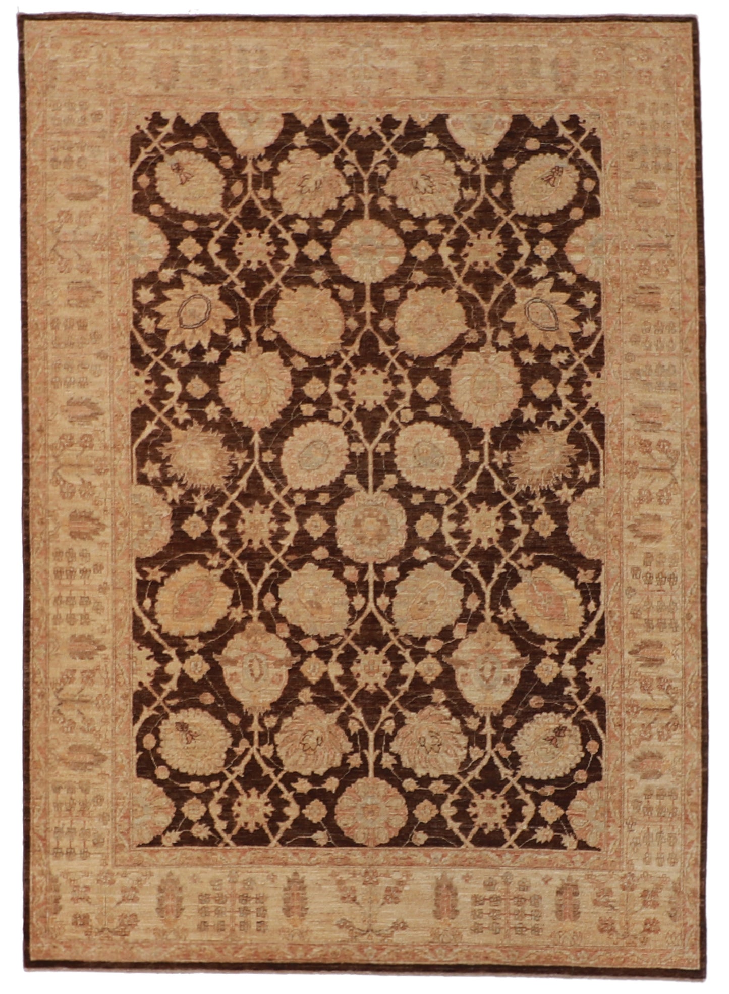 W 6.1 L 8.9 Agra 100% Wool Handmade All Over Design - 56515