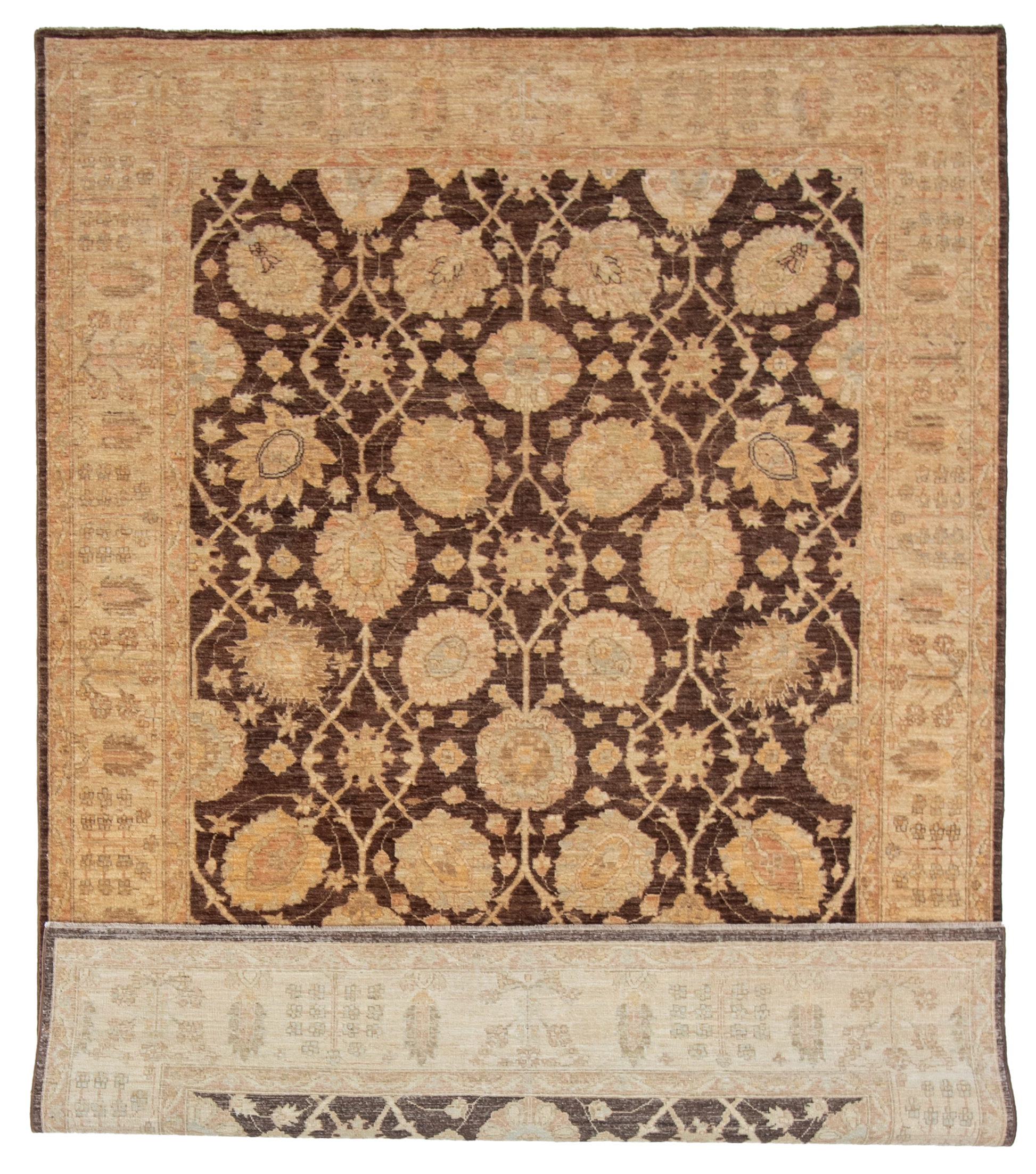 W 6.1 L 8.9 Agra 100% Wool Hand-Woven All-Over Design - 56515