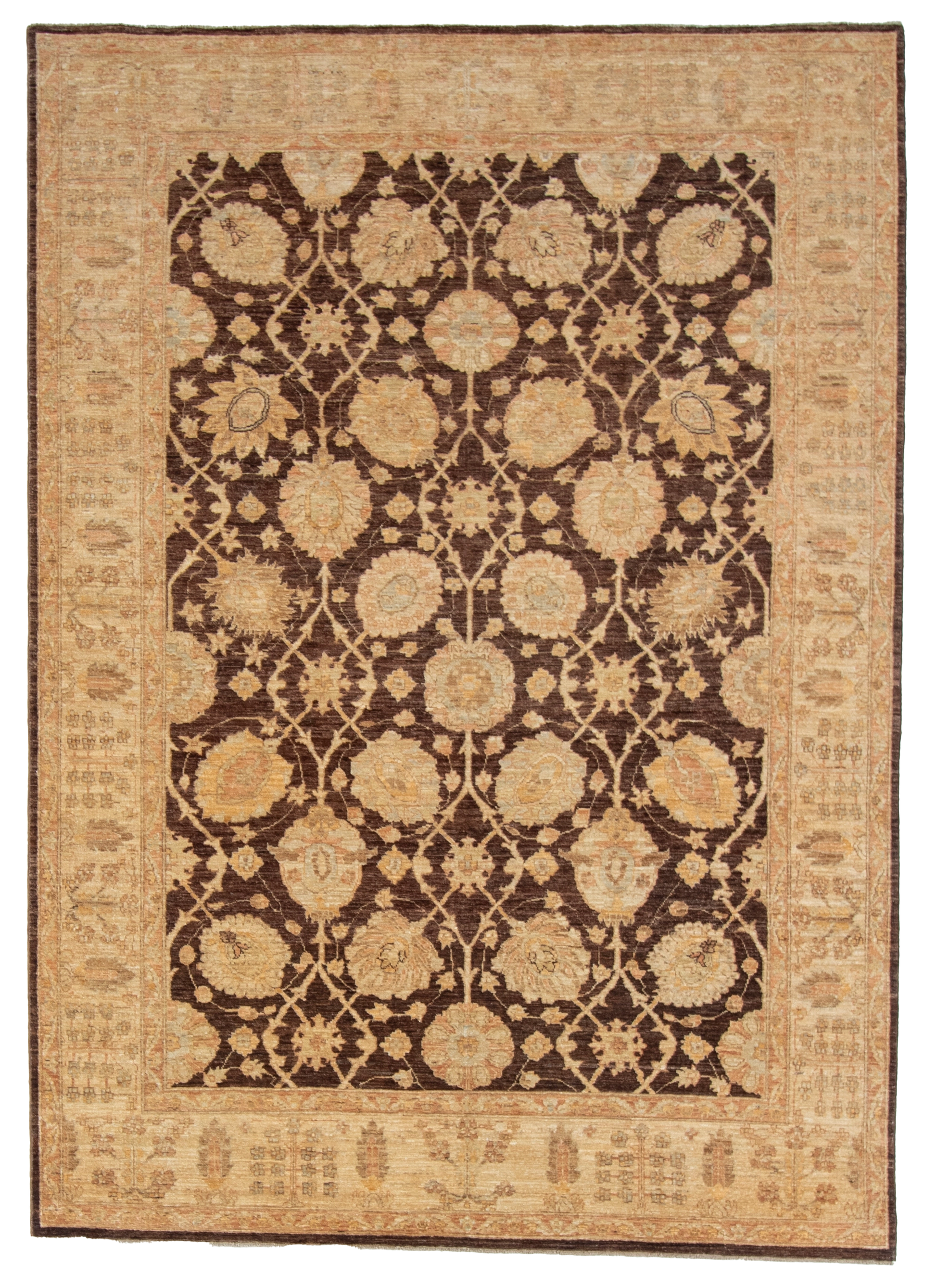 W 6.1 L 8.9 Agra 100% Wool Hand-Woven All-Over Design - 56515