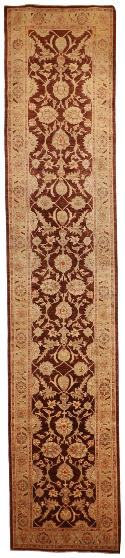 W 3.4 - L 16.2 - Frahan Fine All Over Rectangle - Finest Hand-Knotted Quality Wool - 56516