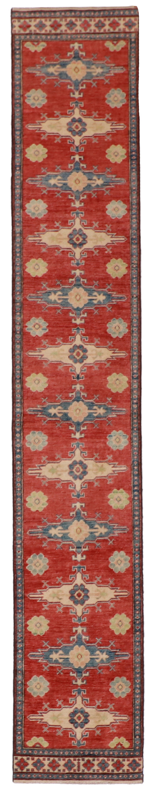 W 2 L 12.5 Heriz 100% Wool Handmade Geometric Design - 56527