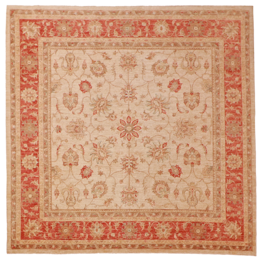 W 8.2 L 8.2 Mahal 100% Wool Hand-Woven All-Over Design - 56537