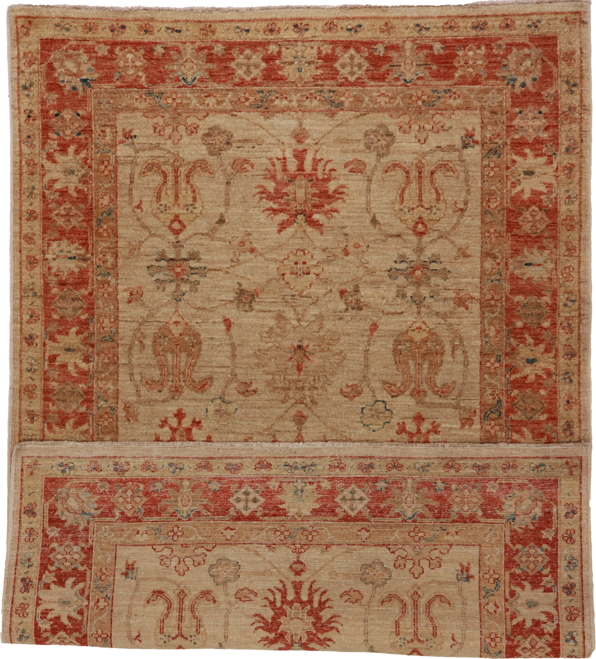 W 4 L 6 Kashan 100% Wool Hand-Woven All-Over Design - 56541