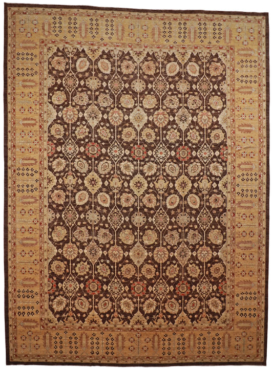 W 14 L 19 Nazam 100% Wool Hand-Woven All-Over Design - 56544