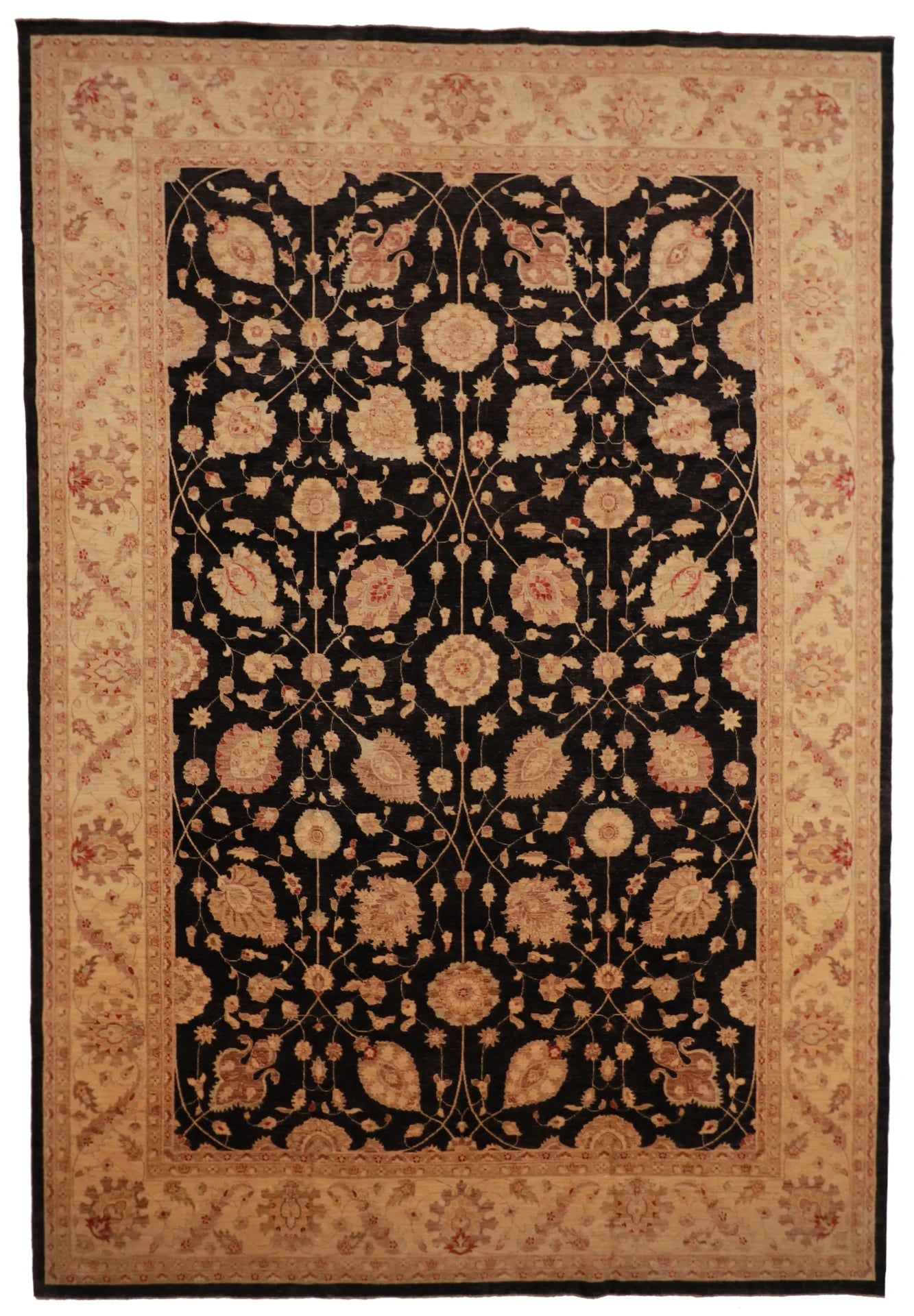 W 11.7 - L 16.10 - Isfahan Fine All Over Rectangle - Finest Hand-Knotted Quality Wool - 56545
