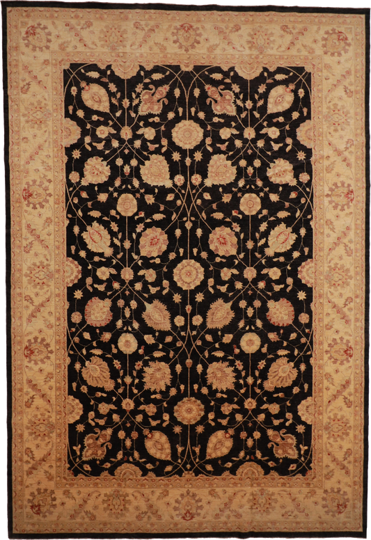 W 11.7 L 16.10 Isfahan 100% Wool Hand-Woven All-Over Design - 56545
