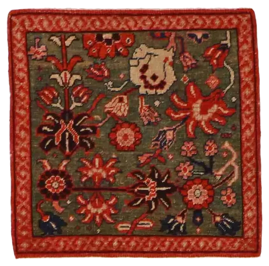 W 2 L 2 Mahal 100% Wool Hand-Woven Square Rug - 56588