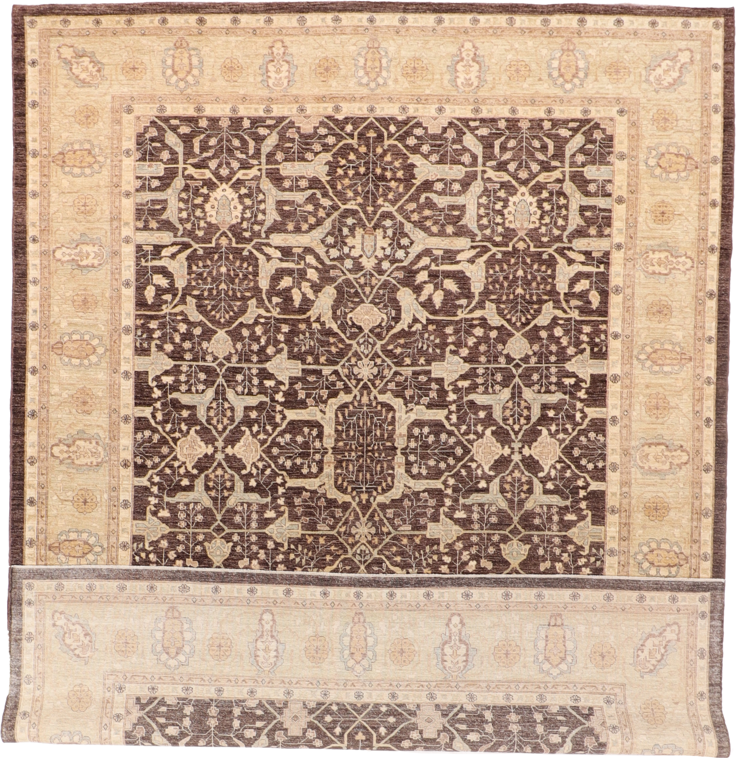 W 9 L 11.10 Tabriz 100% Wool Hand-Woven Geometric Design - 56668