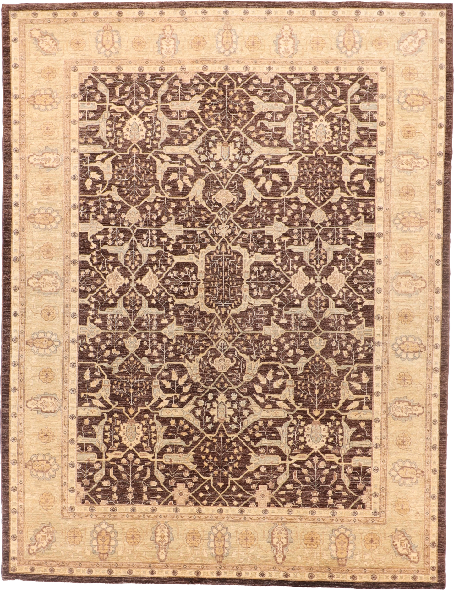 W 9 L 11.10 Tabriz 100% Wool Hand-Woven Geometric Design - 56668