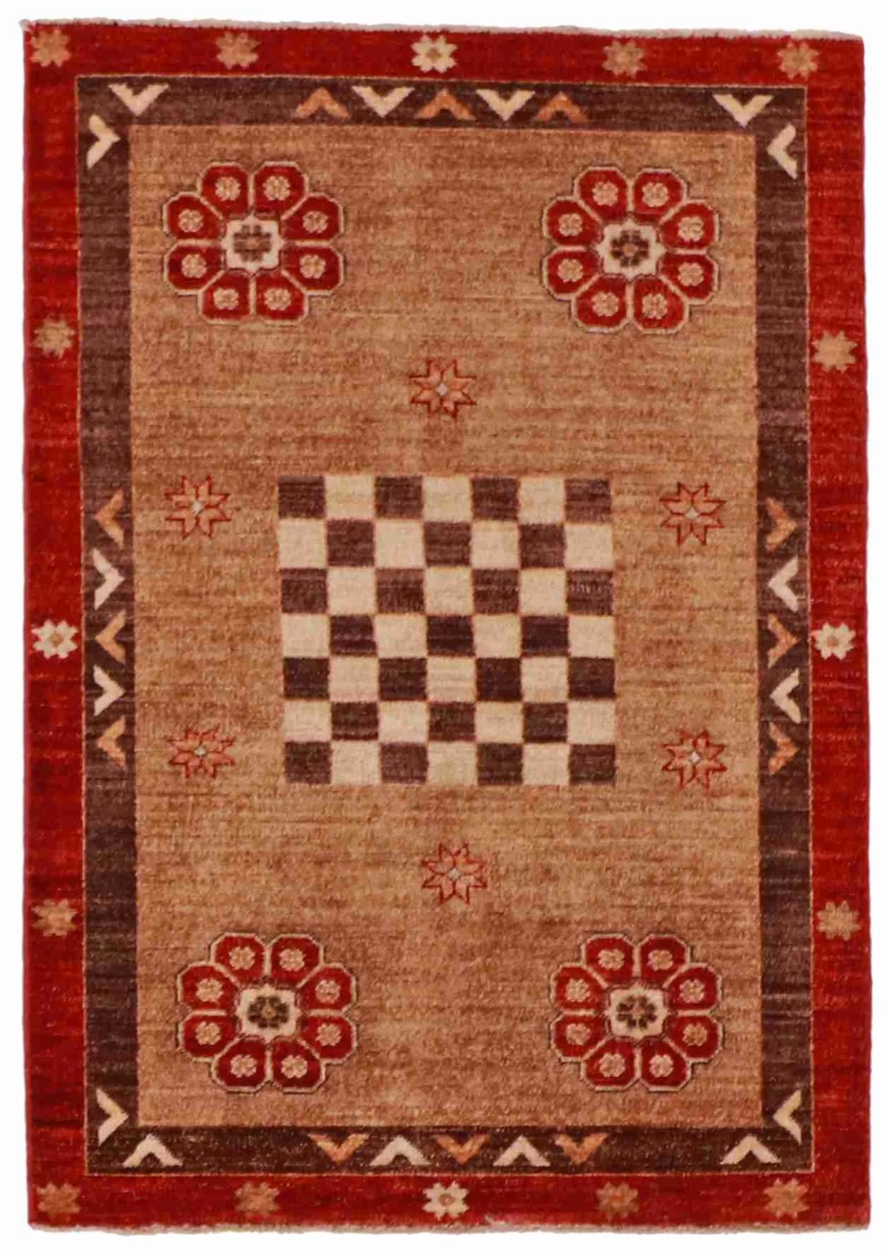 3 x 4.5 - Modern Fine/Wool Geometric Rectangle - Hand Woven Rug — 56701