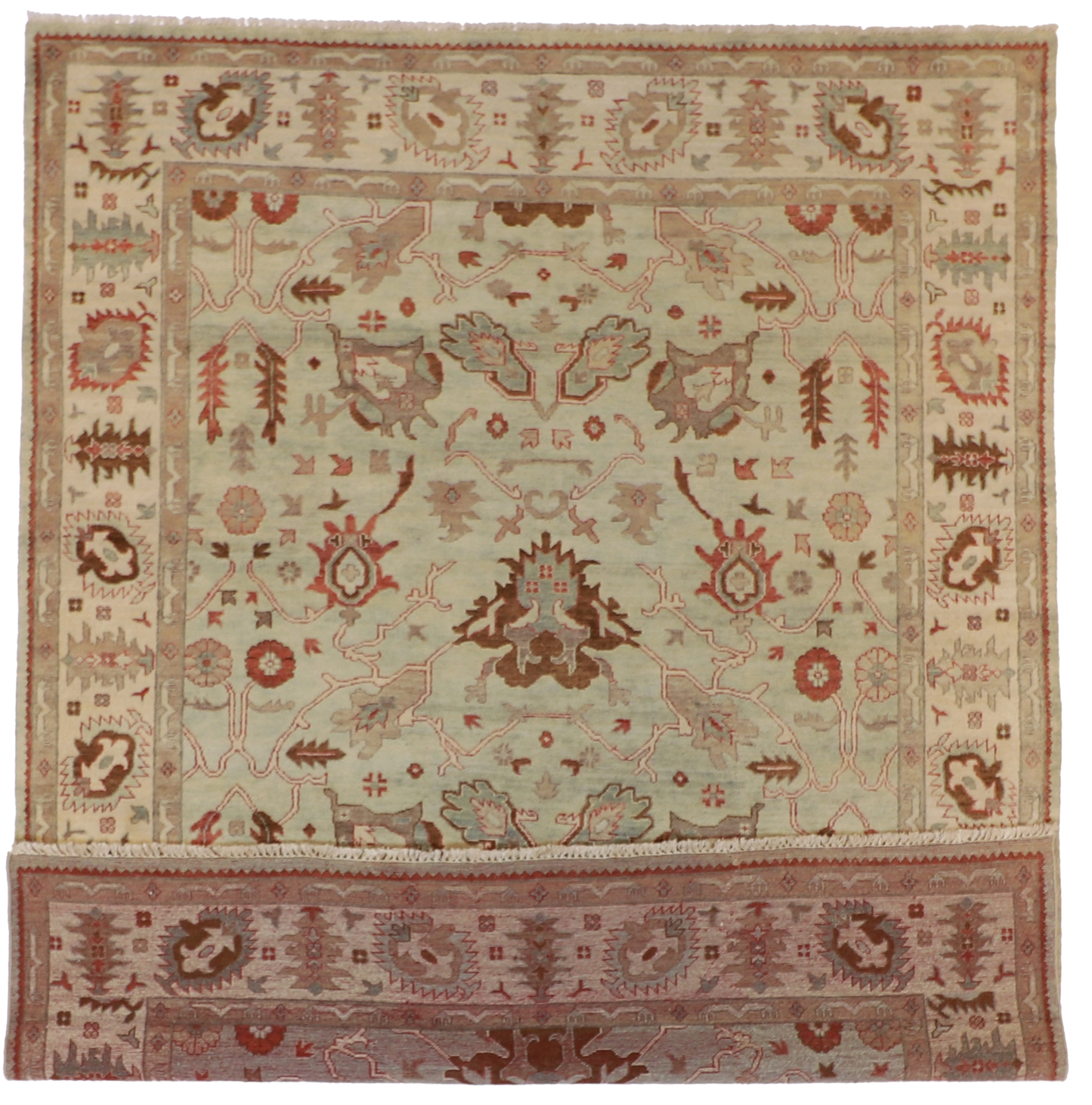 W 8 L 10 Sultan Abad 100% Wool Hand-Woven All-Over Design - 56733