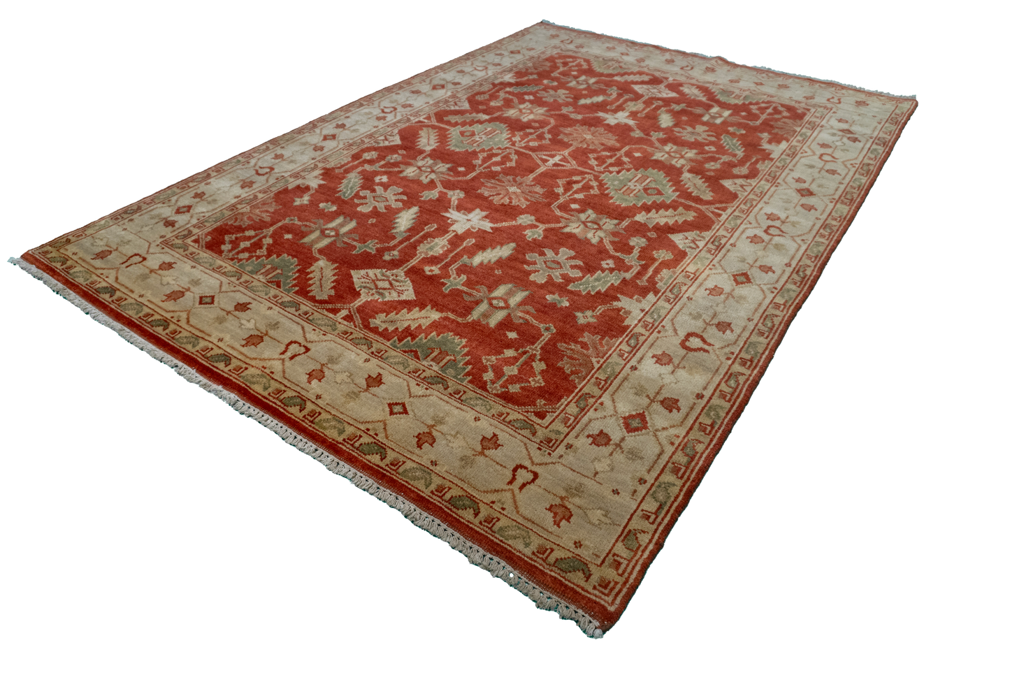 W 6.3 L 8.11 Heriz 100% Wool Hand-Woven All-Over Design - 56741