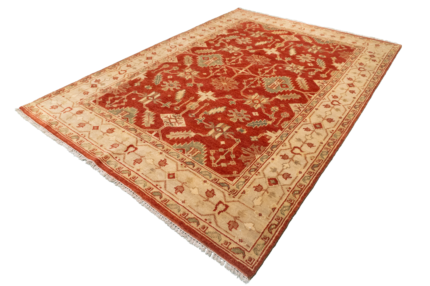 W 6.3 L 8.11 Heriz 100% Wool Hand-Woven All-Over Design - 56741