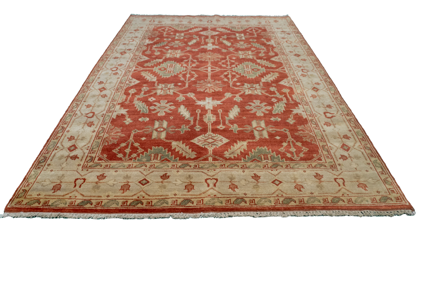 W 6.3 L 8.11 Heriz 100% Wool Hand-Woven All-Over Design - 56741