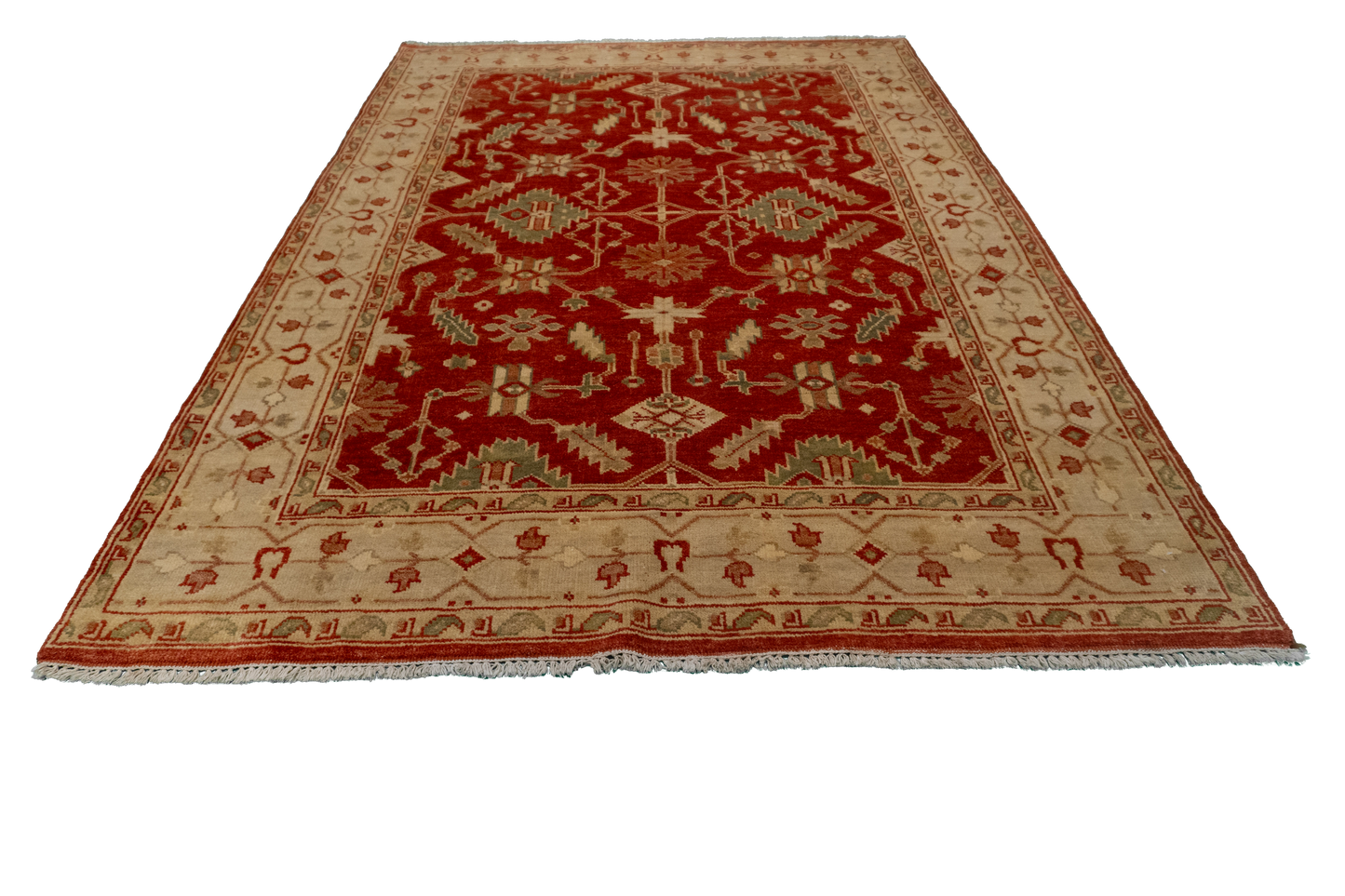 W 6.3 L 8.11 Heriz 100% Wool Hand-Woven All-Over Design - 56741