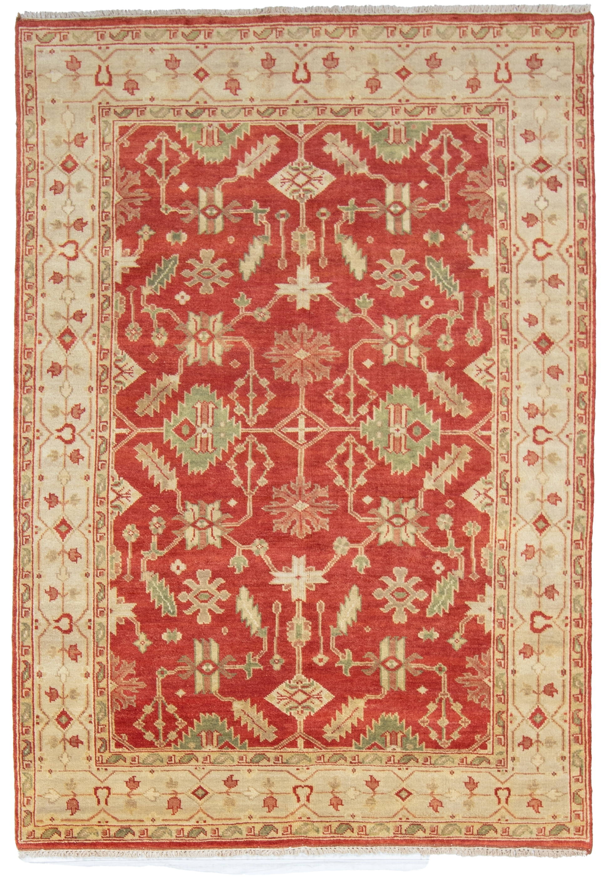 W 6.3 L 8.11 Heriz 100% Wool Hand-Woven All-Over Design - 56741