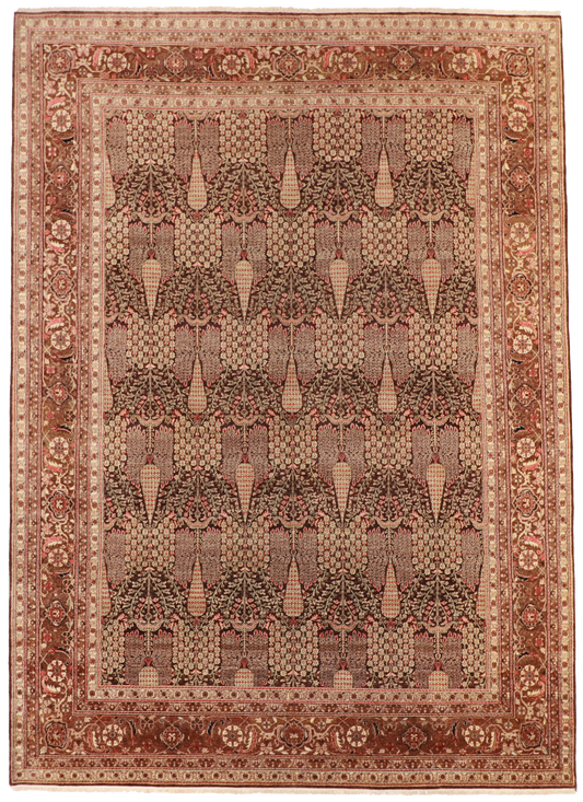 W 10 L 13.10 100% Wool Hand-Woven Allover Design - 56742