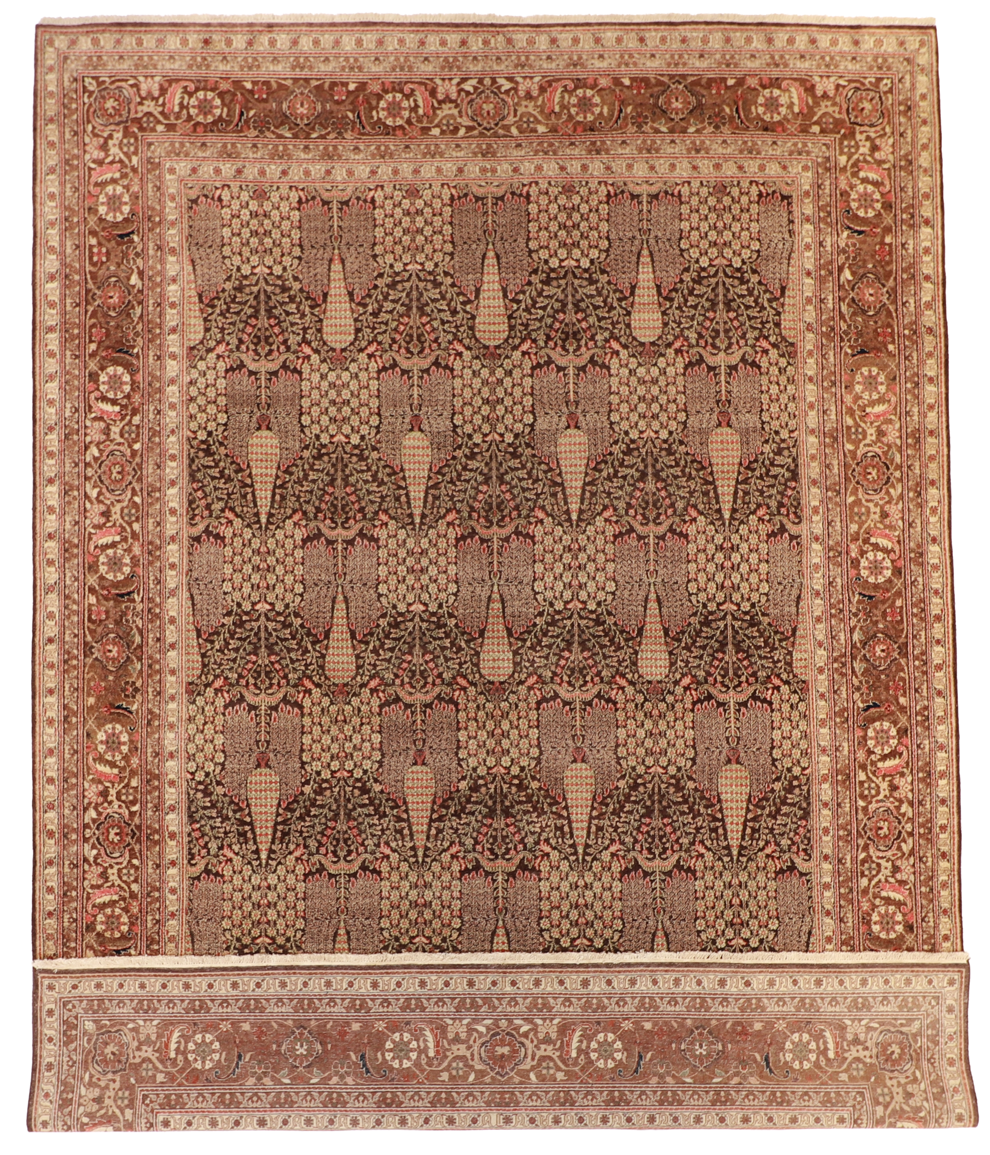 W 10 L 13.10 100% Wool Hand-Woven Allover Design - 56742