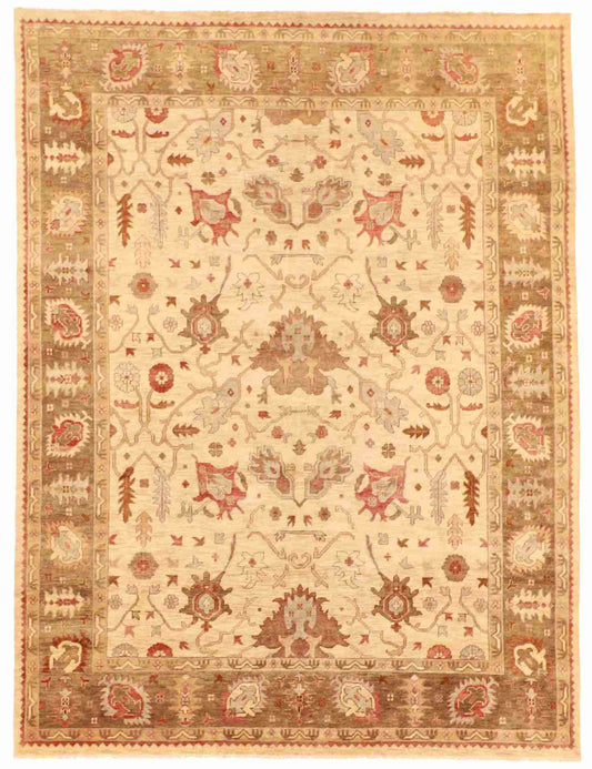 9 x 11.10 - Mahal Wool Floral Rectangle - Hand Woven Rug — 56743