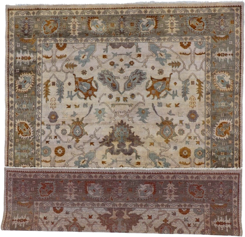 W 8 L 10 Ziegler 100% Wool Hand-Woven Geometric Design - 56747