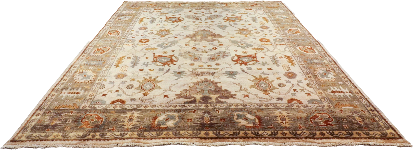 W 8 L 10 Ziegler 100% Wool Hand-Woven Geometric Design - 56747