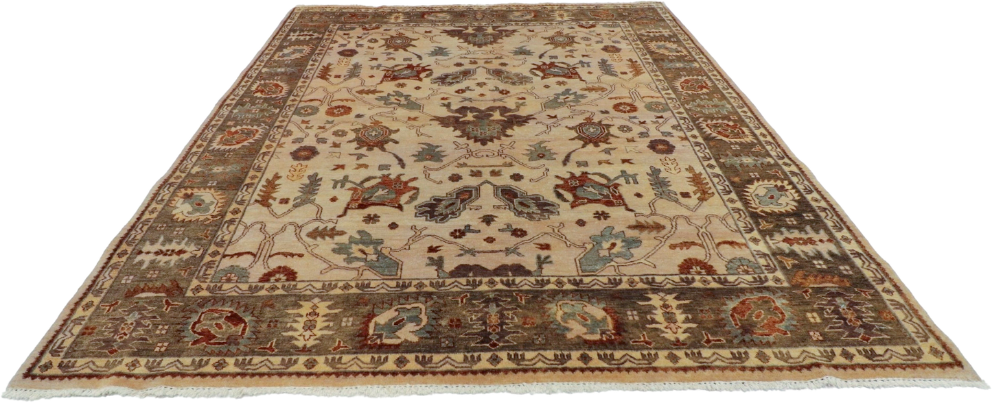 W 8 L 10 Ziegler 100% Wool Hand-Woven Geometric Design - 56747