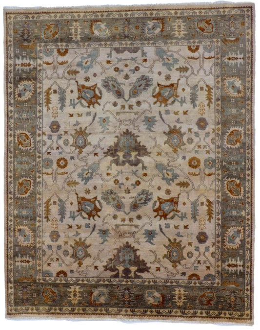 W 8 L 10 Ziegler 100% Wool Hand-Woven Geometric Design - 56747