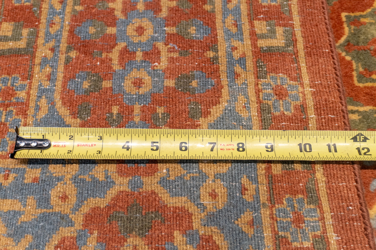 W 8 L 9.11 Ingles 100% Wool Hand-Woven Geometric Design - 56749