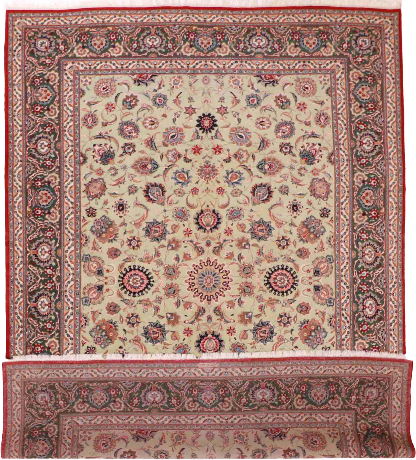 W 8.11 L 12.5 Kashan 100% Wool Handmade Geometric Design - 56763