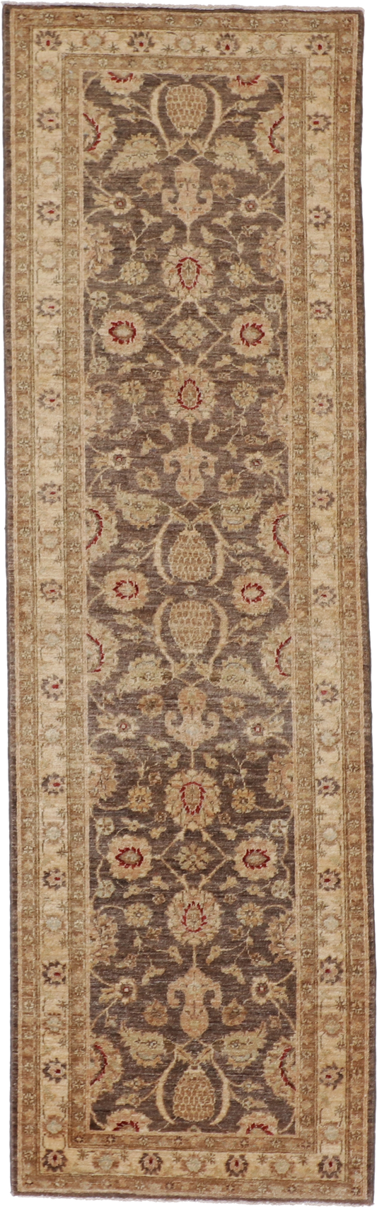 W 2.9 L 9.1 Shah Abbas Runner 100% Wool Hand-Woven All-Over Design - 56811