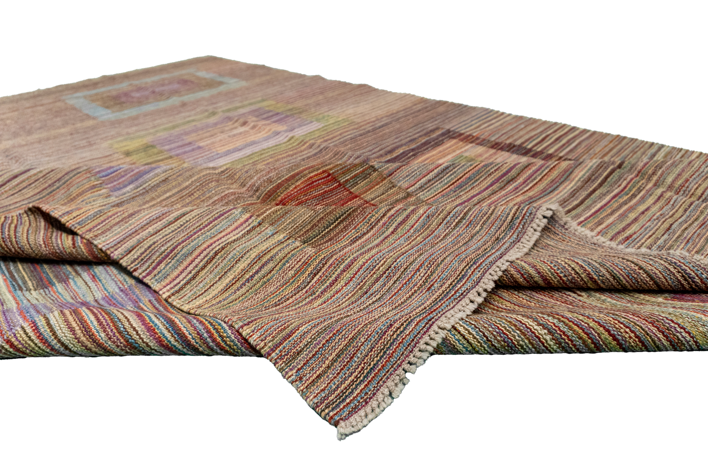 W 6.9 - L 9.5 - Kilim Fine Geometric Rectangle - Finest Hand-Made Quality Wool - 56873