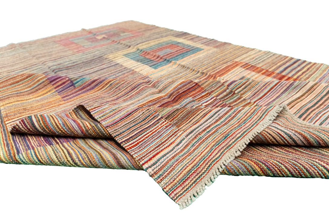 W 6 L 7.9 Kinora 100% Wool Hand-Woven All-Over Design - 56877