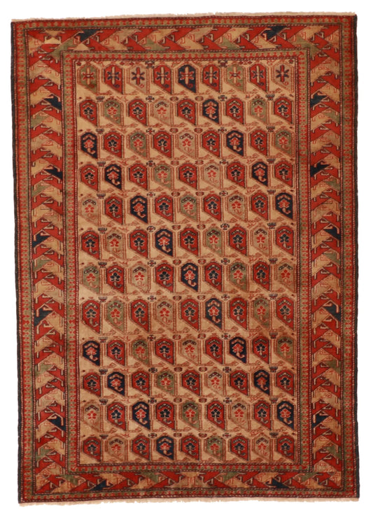 4 x 5.6 - Botheh Wool Traditional Rectangle - Finest Hand-Knotted Quality Wool — 56957