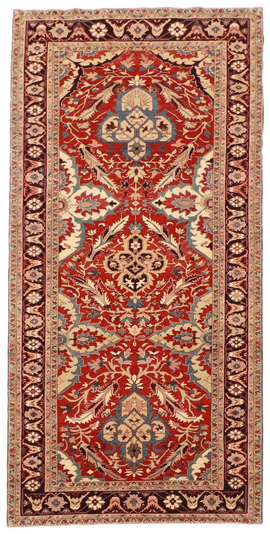 4.11 x 10 Wide Runner  - Heriz Fine All Over Rectangle - Hand Knotted Rug — 56991