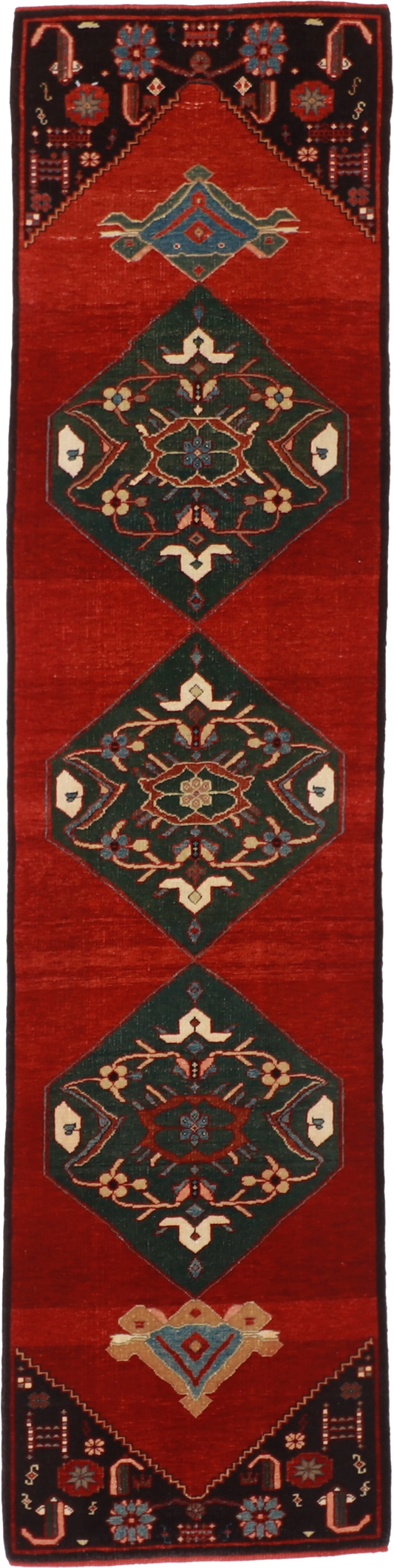 W 2.1 L 8.4 Bijar Runner 100% Wool Hand-Woven Geometric Design - 57005
