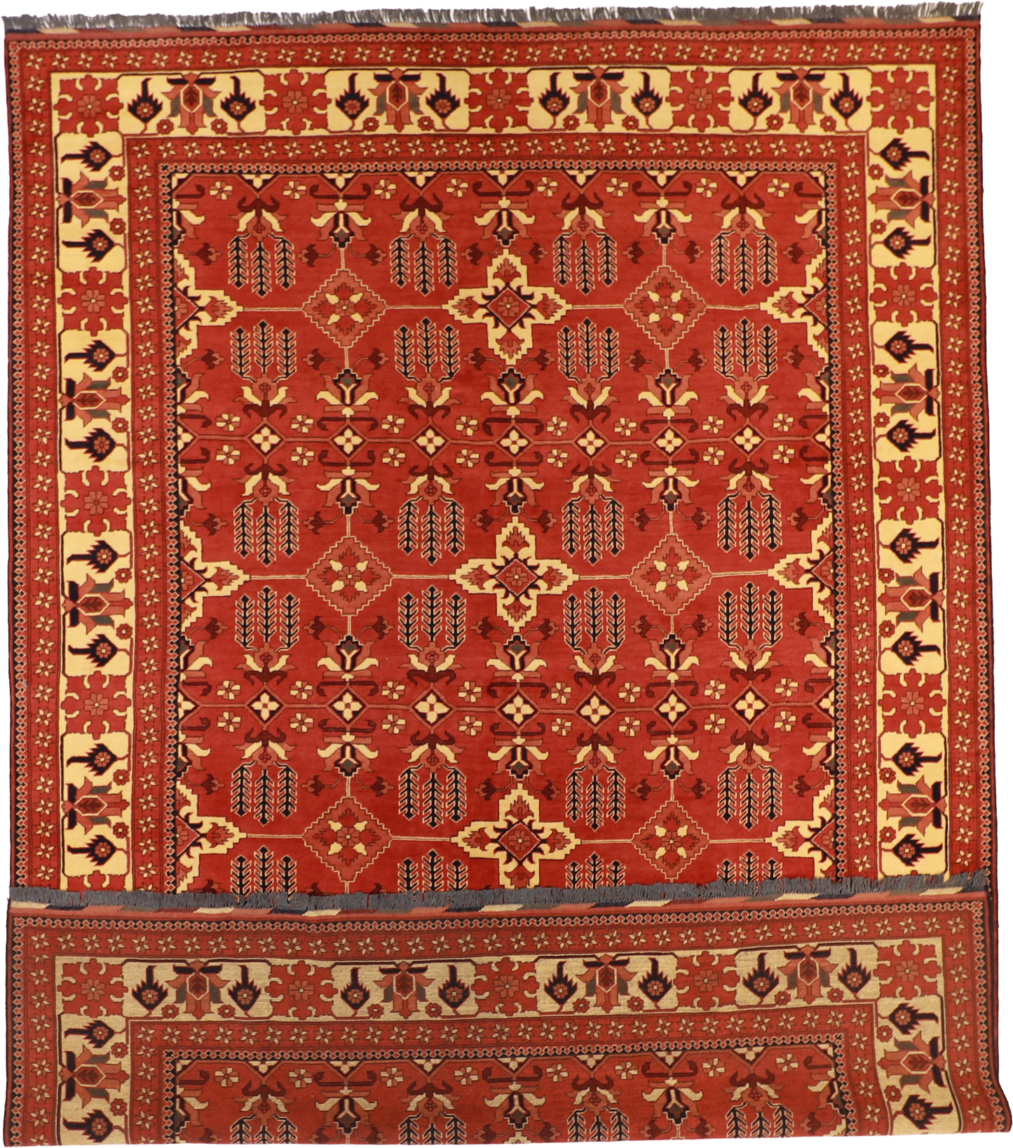 W 9.9 L 13.9 Bakshaish 100% Wool Hand-Woven Geometric Design - 57035
