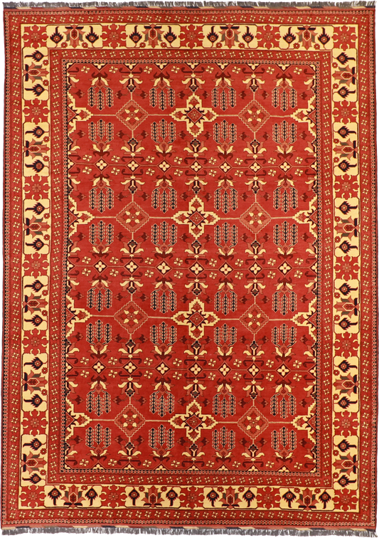 W 9.9 L 13.9 Bakshaish 100% Wool Hand-Woven Geometric Design - 57035