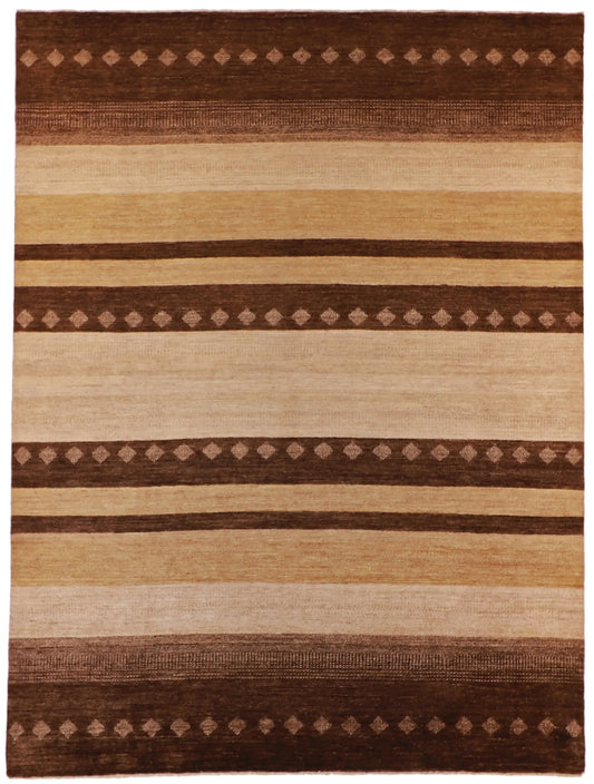 W 8 - L 10.8 - Mountain Modern Wool Western Rectangle - Finest Hand-Knotted Quality Wool - 57040