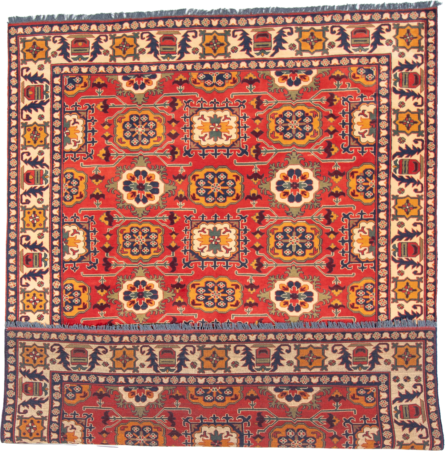 W 8.2 L 10.7 Malayer 100% Wool Hand-Woven All-Over Design - 57053