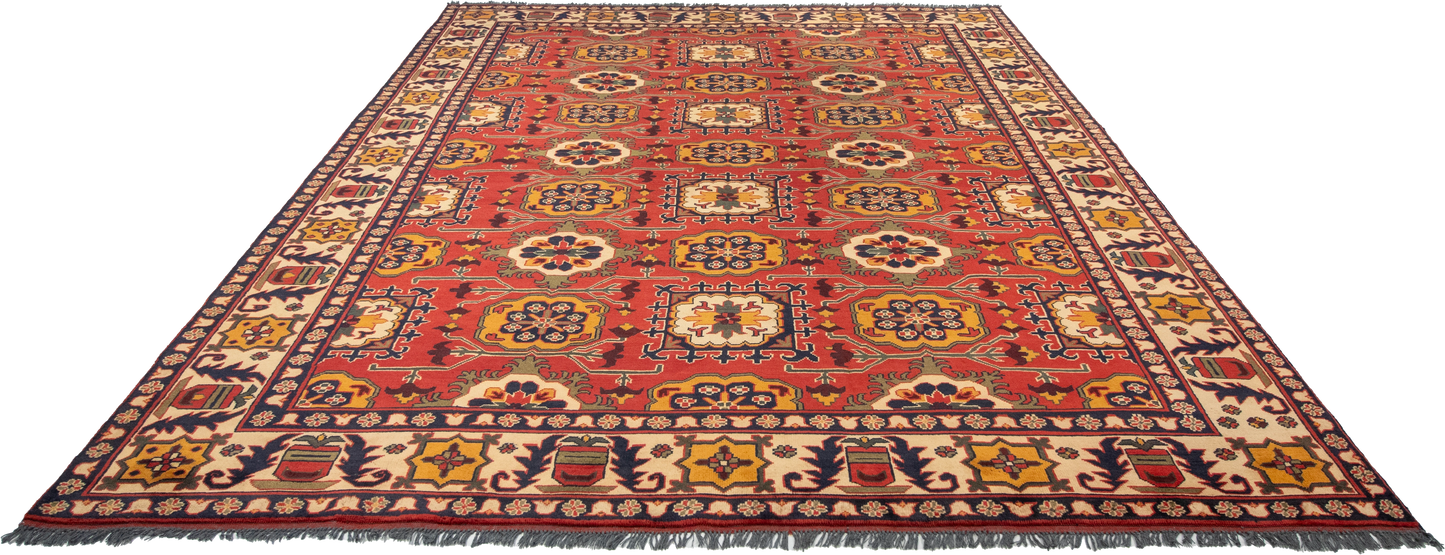 W 8.2 L 10.7 Malayer 100% Wool Hand-Woven All-Over Design - 57053
