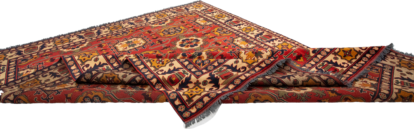 W 8.2 L 10.7 Malayer 100% Wool Hand-Woven All-Over Design - 57053