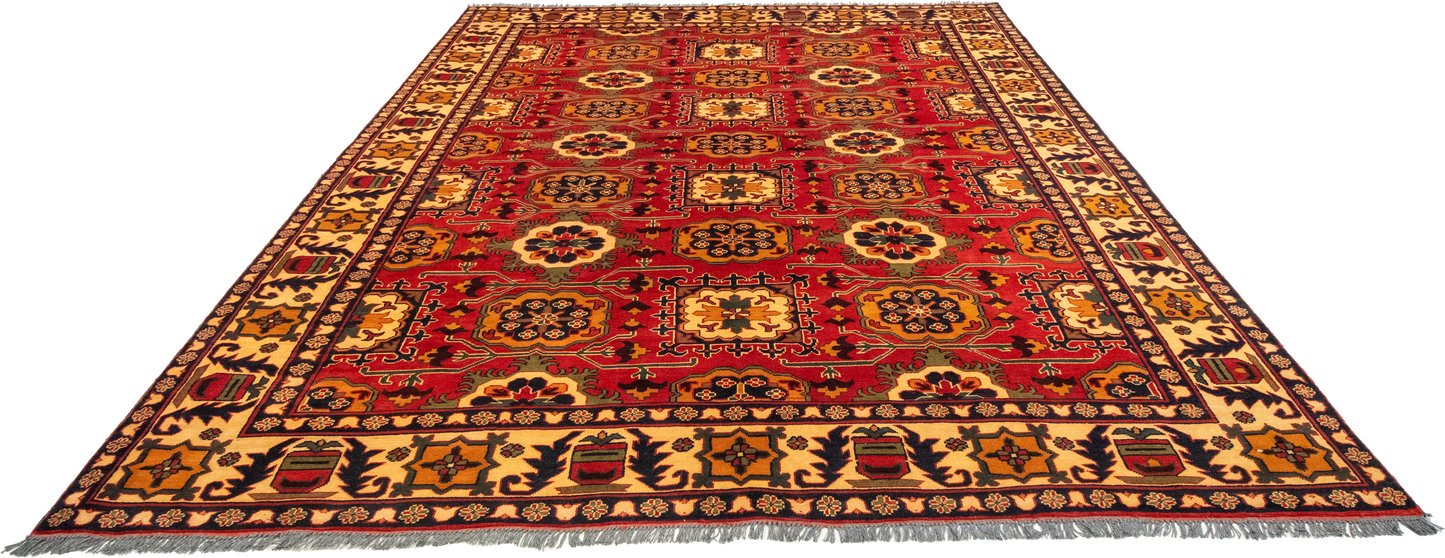 W 8.2 L 10.7 Malayer 100% Wool Hand-Woven All-Over Design - 57053
